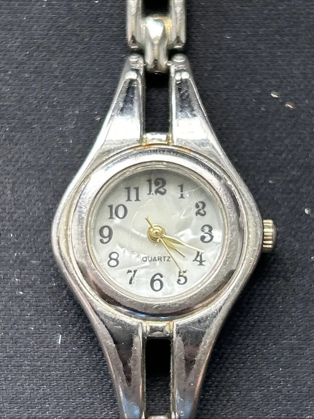 Silver Tone Pearlized Dial Women’s Quartz Watch
